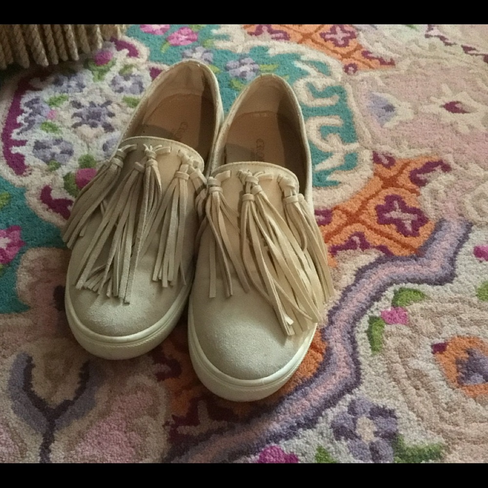 COPY - Crown vintage slip on sneakers with fringe